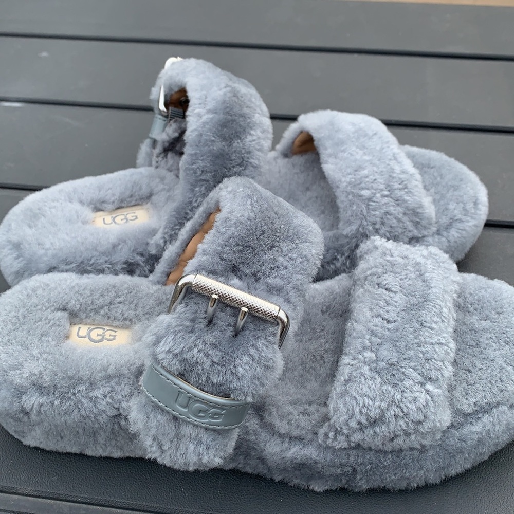 UGG Fuzz Yeah Sandals- Geyser NWOB - Picture 3 of 10
